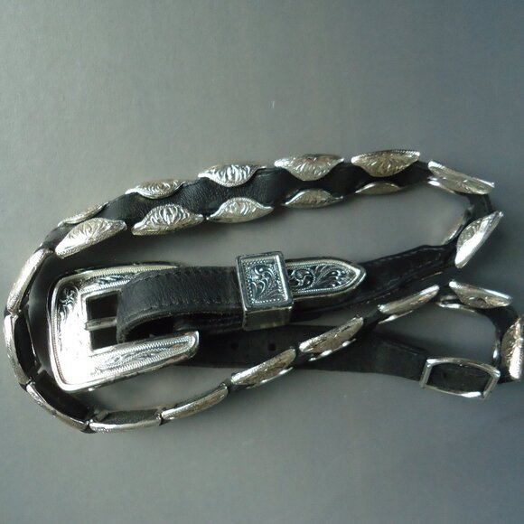 SIZE 28. Justice women\'s genuine leather metal braided belt. main image 16